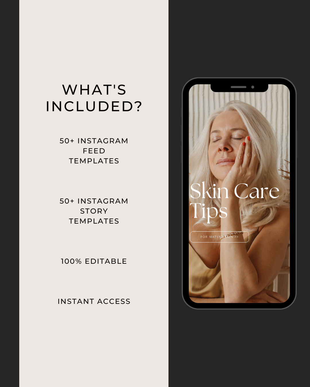 100+ LUXURY SKINCARE INSTAGRAM TEMPLATES FOR ESTHETICIANS