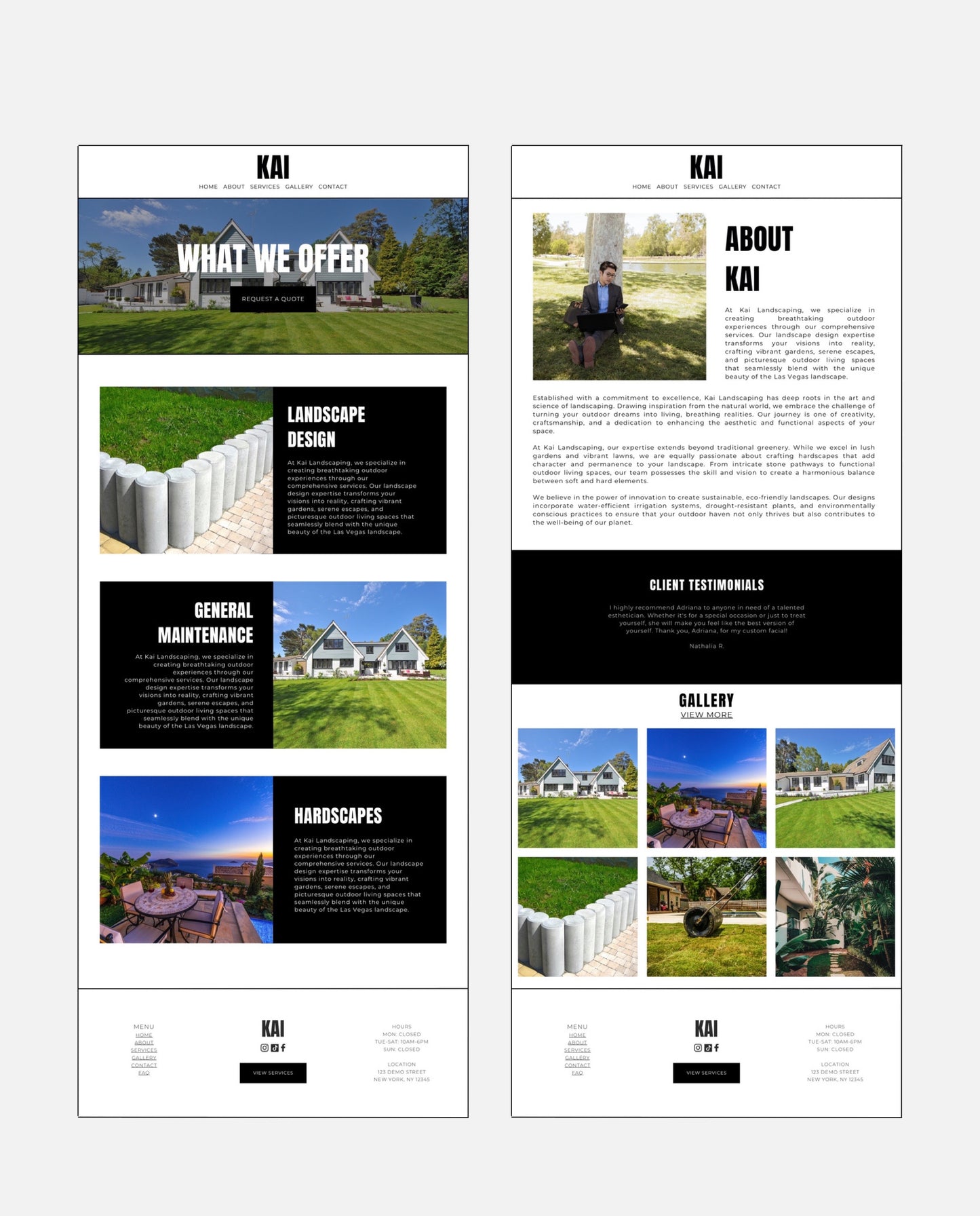 KAI | MINIMALIST & SLEEK WEBSITE TEMPLATE FOR LANDSCAPING BUSINESSES