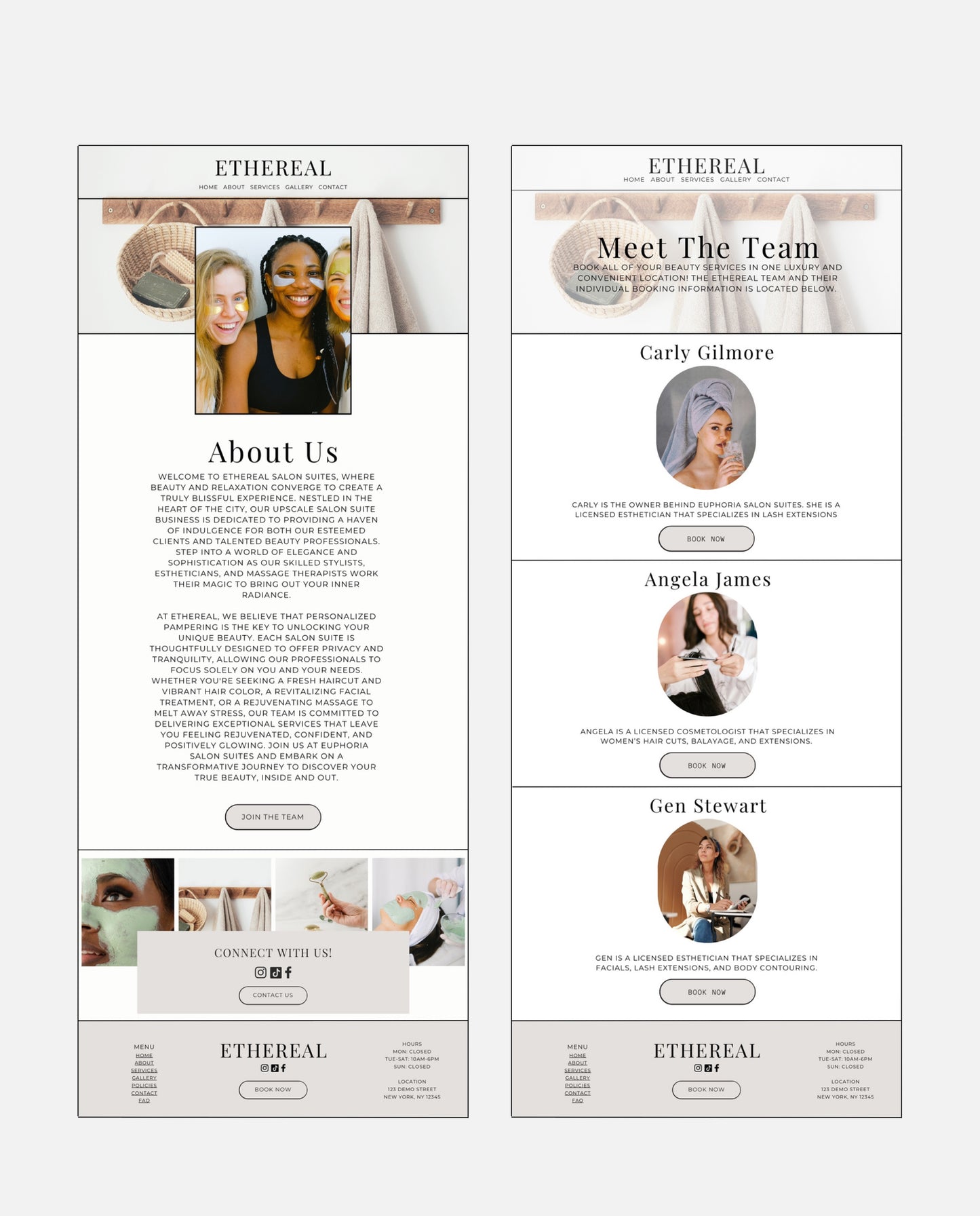 ETHEREAL | NEUTRAL & BOHEMIAN WEBSITE TEMPLATE FOR SALONS