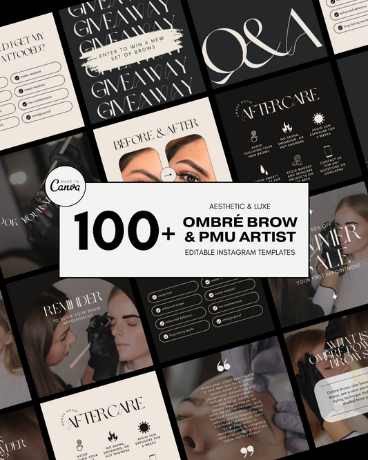 100+ LUXURY BROW INSTAGRAM TEMPLATES FOR PMU ARTISTS