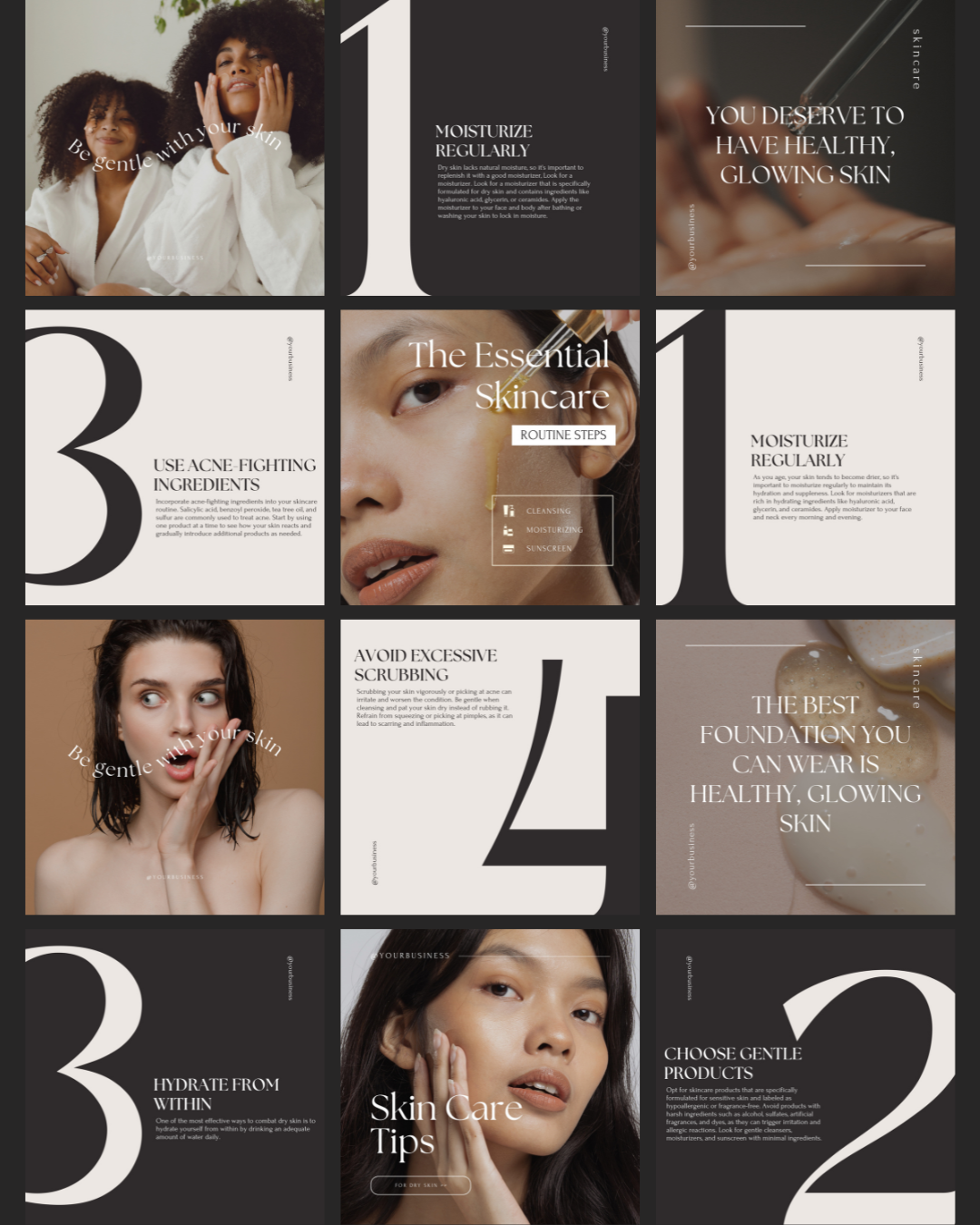 100+ LUXURY SKINCARE INSTAGRAM TEMPLATES FOR ESTHETICIANS