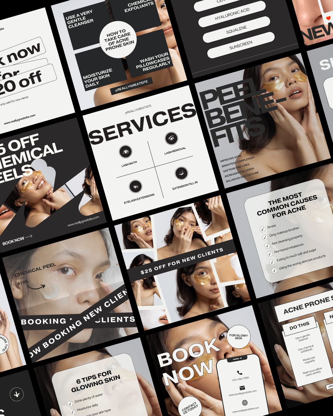 100+ MODERN AESTHETIC ESTHETICIAN & SKINCARE IG TEMPLATES