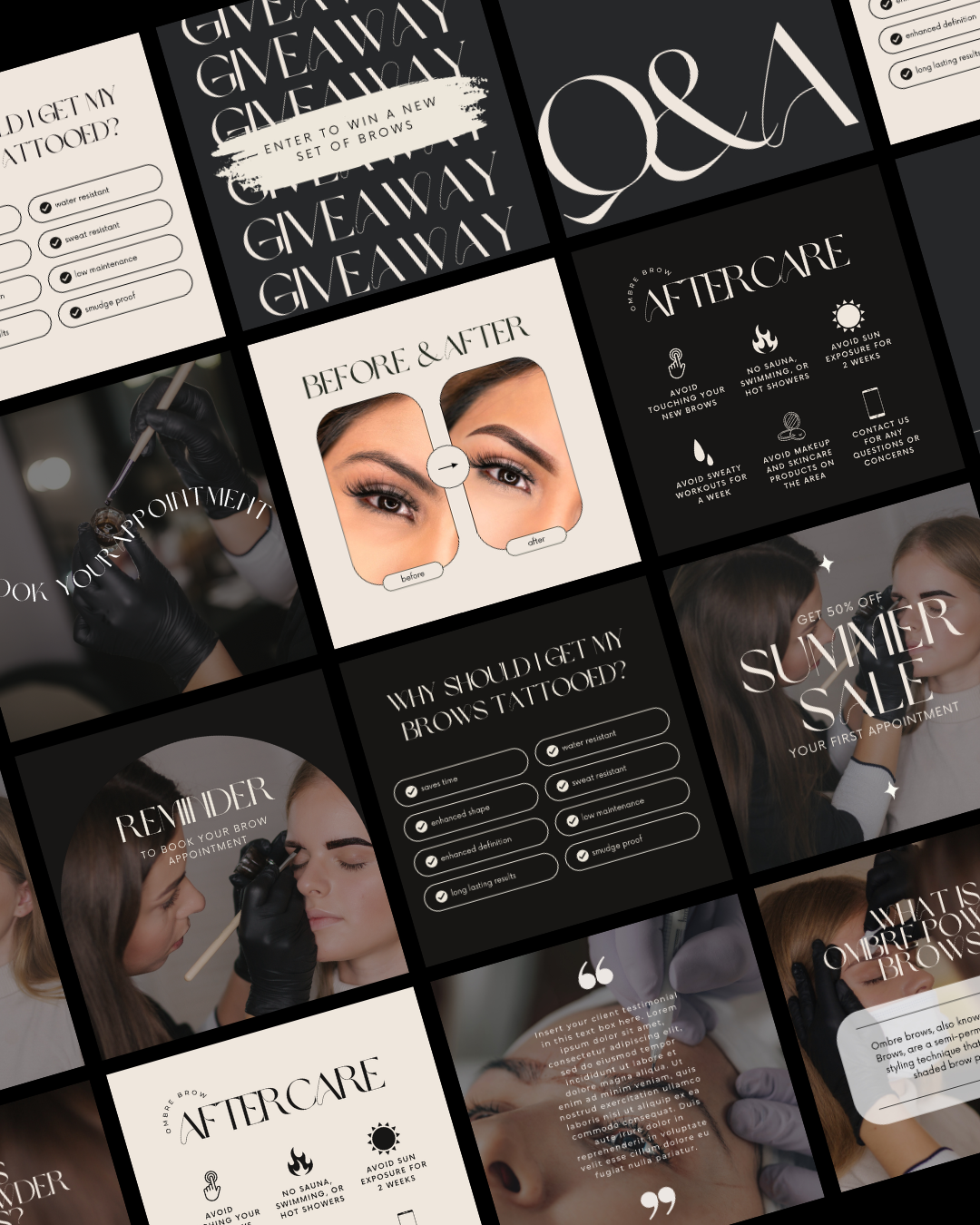 100+ LUXURY BROW INSTAGRAM TEMPLATES FOR PMU ARTISTS