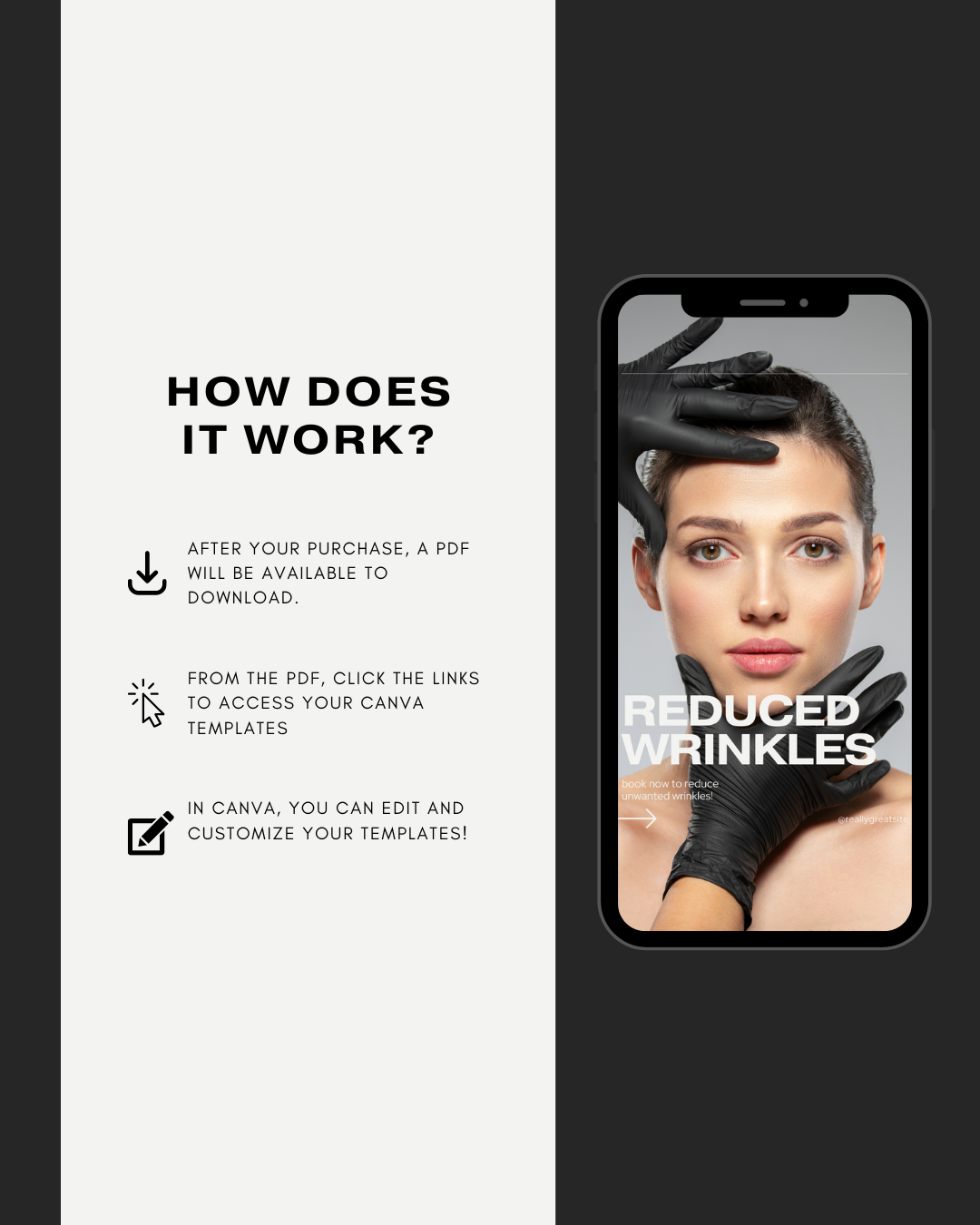 100+ MODERN AESTHETIC BOTOX IG TEMPLATES