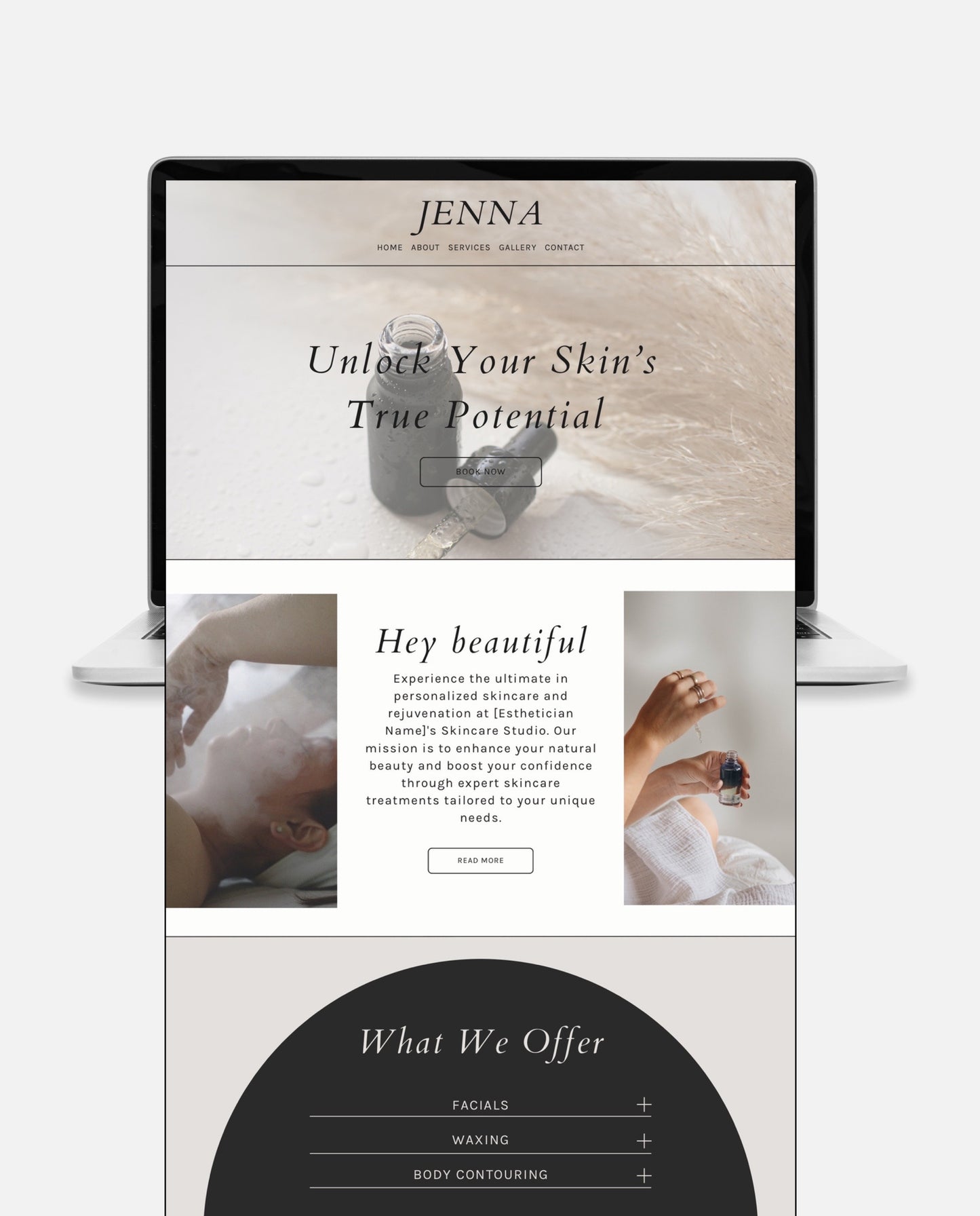 JENNA | NEUTRAL & AESTHETIC WEBSITE TEMPLATE FOR ESTHETICIANS