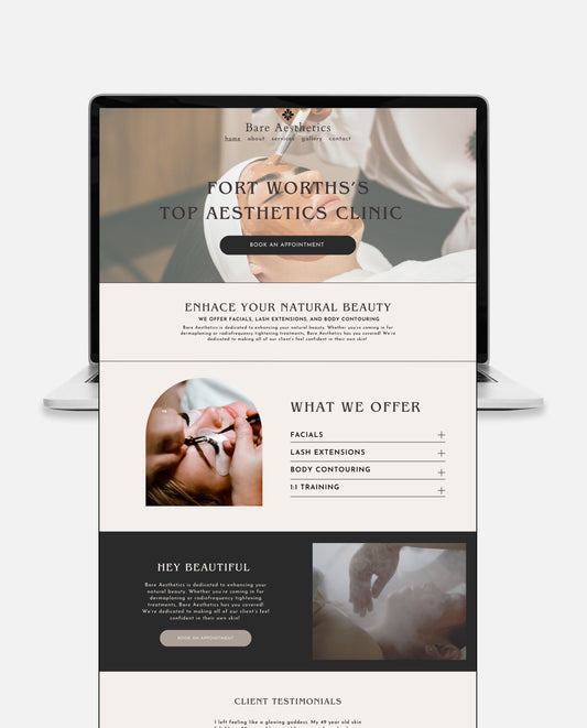 JANET | NEUTRAL & CONTEMPORARY WEBSITE TEMPLATE FOR ESTHETICIANS