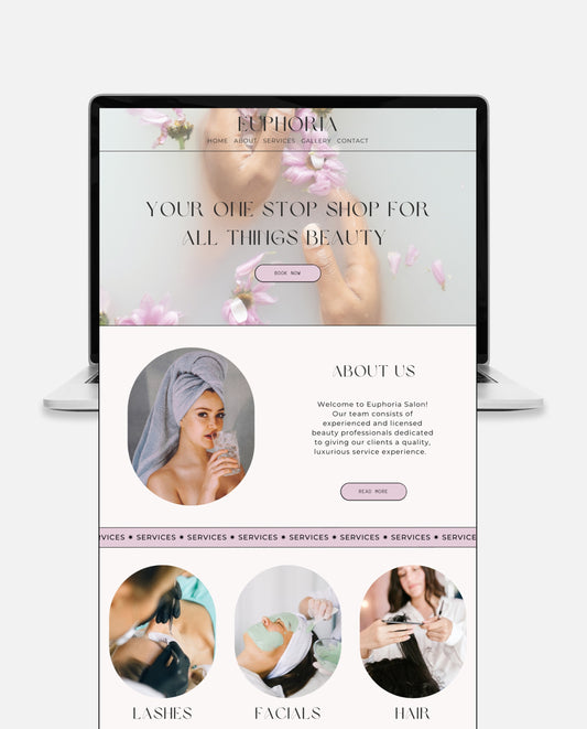 EUPHORIA | LILAC & BOHEMIAN WEBSITE TEMPLATE FOR SALONS